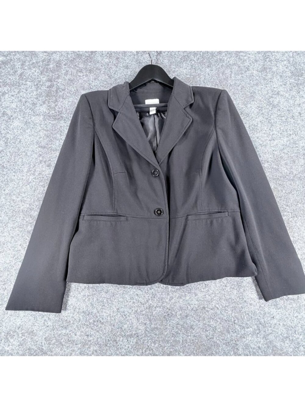 Charter Club Jacket Blazer Womens 16 Gray Notch Single Breasted Business Office
